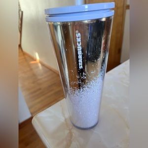 Starbucks Cold Tumbler White and Gold